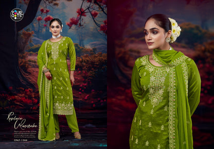 Kimaya Four Dots Organza Pant Style Suits Wholesale Price