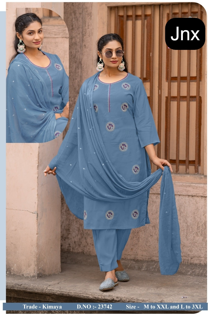 Kimaya Jnx Readymade Pant Style Suits Exporter