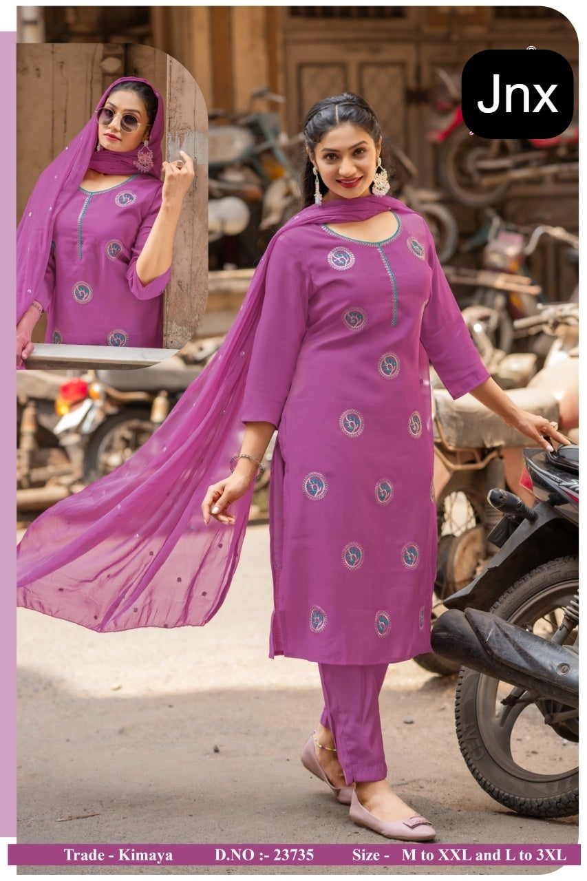 Kimaya Jnx Readymade Pant Style Suits Exporter