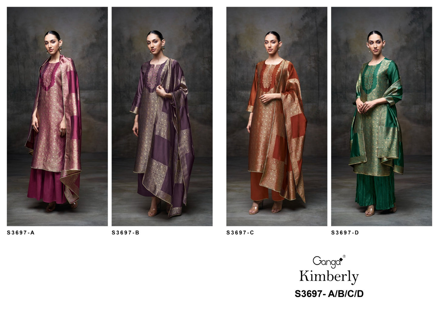 Kimberly 3697 Ganga Premium Cotton Plazzo Style Suits Wholesale Price