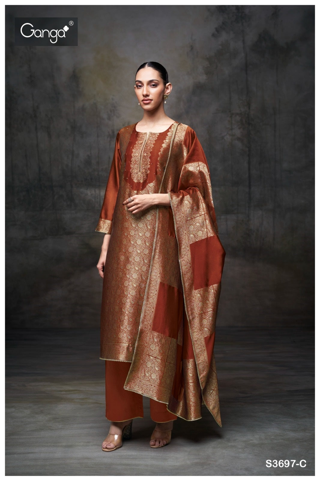 Kimberly 3697 Ganga Premium Cotton Plazzo Style Suits Wholesale Price