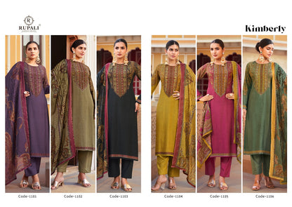 Kimberly Rupali Pure Muslin Pant Style Suits Exporter India