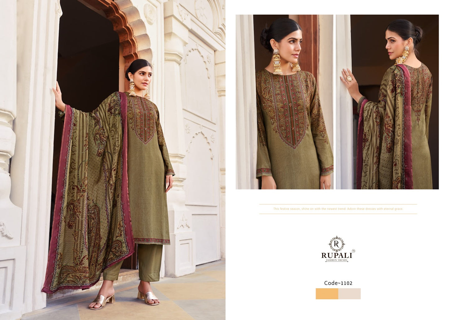 किम्बर्ली रूपाली शुद्ध मलमल पैंट स्टाइल सूट निर्यातक भारत