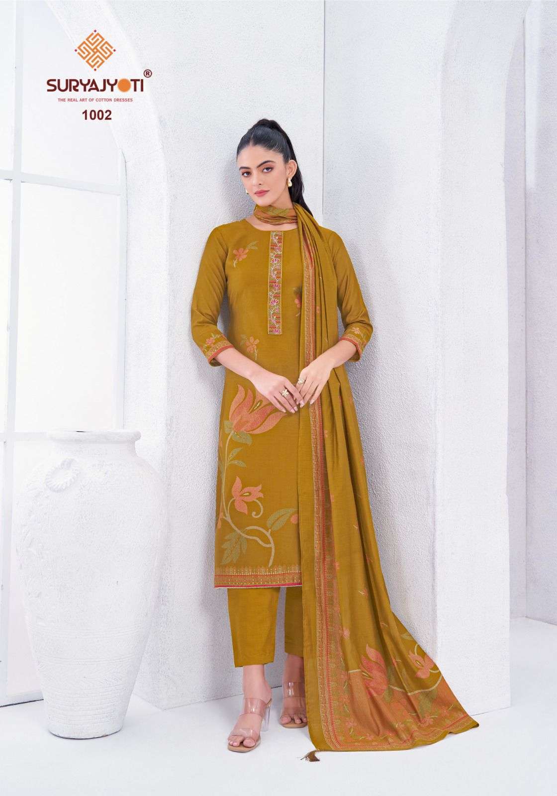 Kinal Vol 1 Suryajyoti Roman Pant Style Suits Wholesaler Ahmedabad