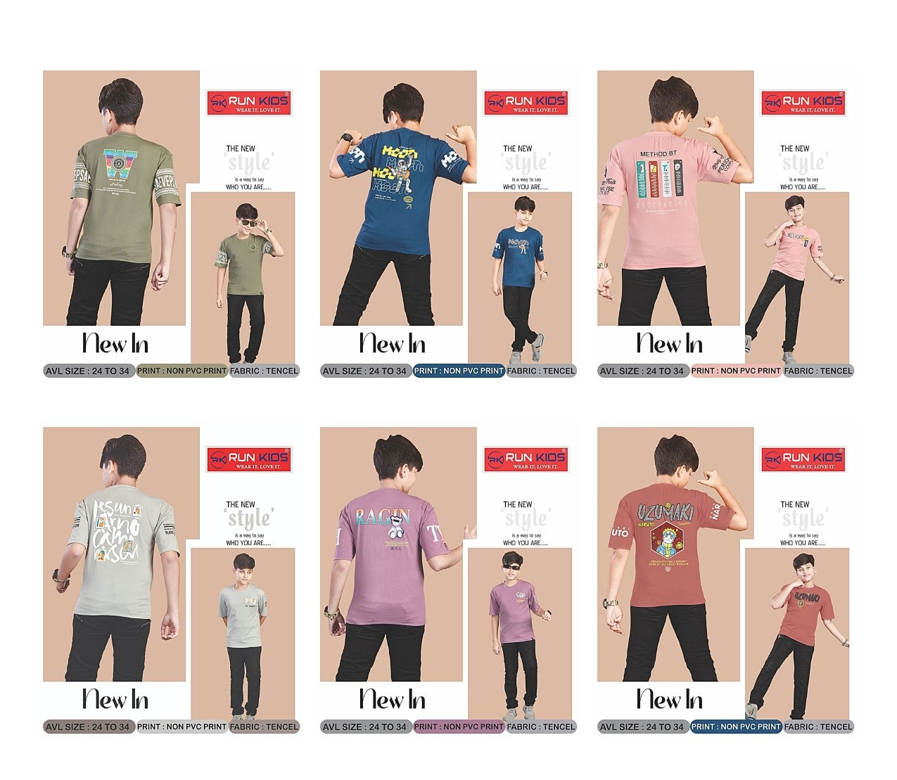 King Kong Run Kids Tencil Lycra Boys Tshirt Wholesaler Gujarat