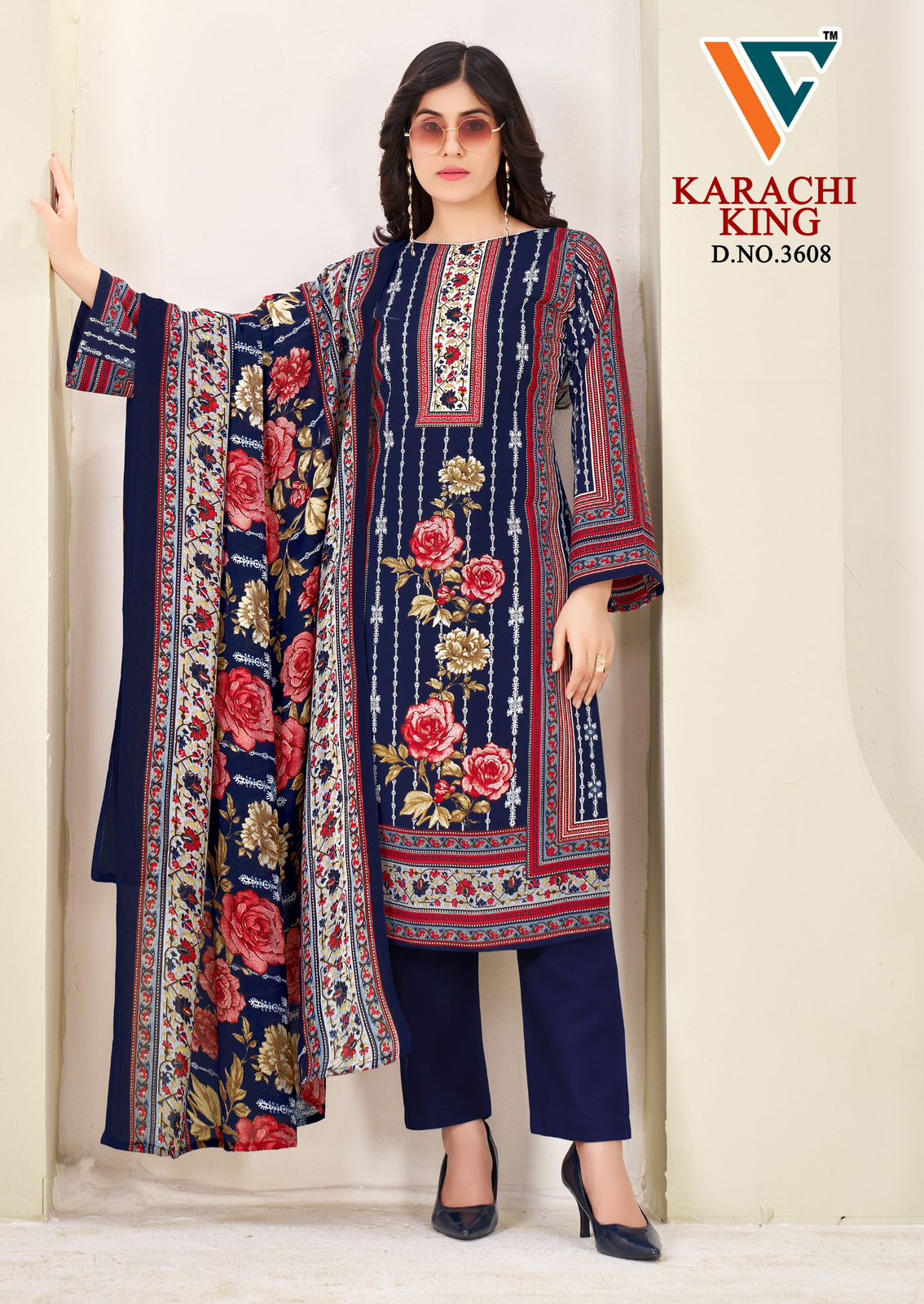 King Vol 36 Vandana Creation Mix Cotton Karachi Salwar Suits Wholesaler India