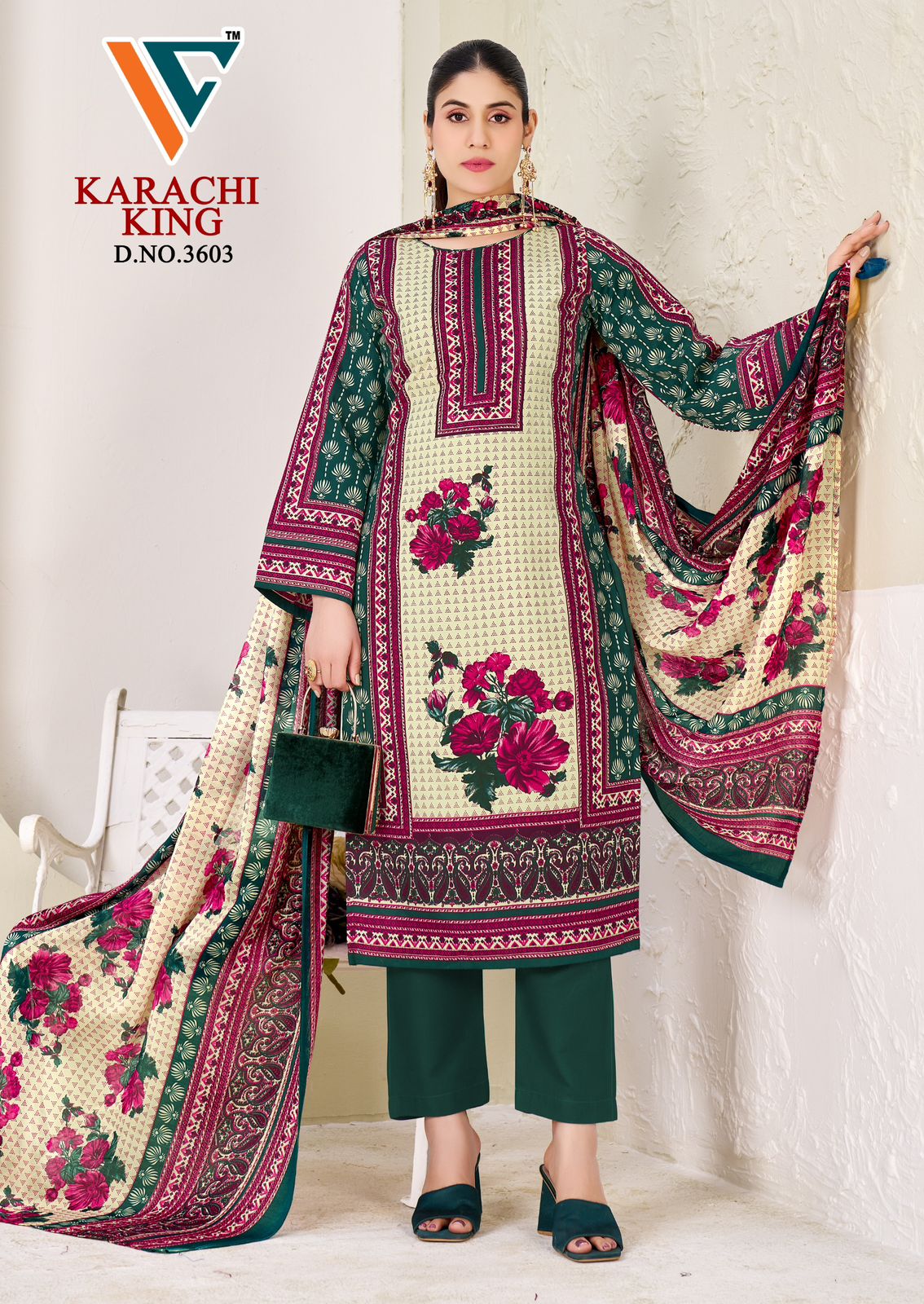 King Vol 36 Vandana Creation Mix Cotton Karachi Salwar Suits Wholesaler India