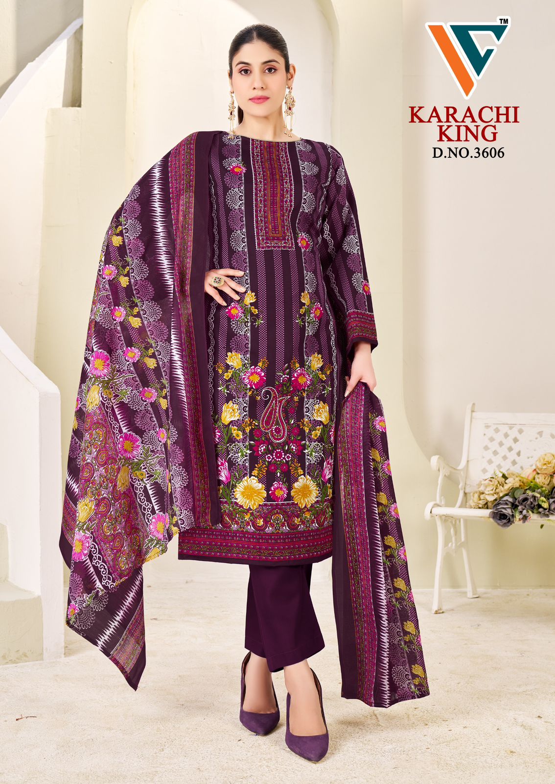 King Vol 36 Vandana Creation Mix Cotton Karachi Salwar Suits Wholesaler India