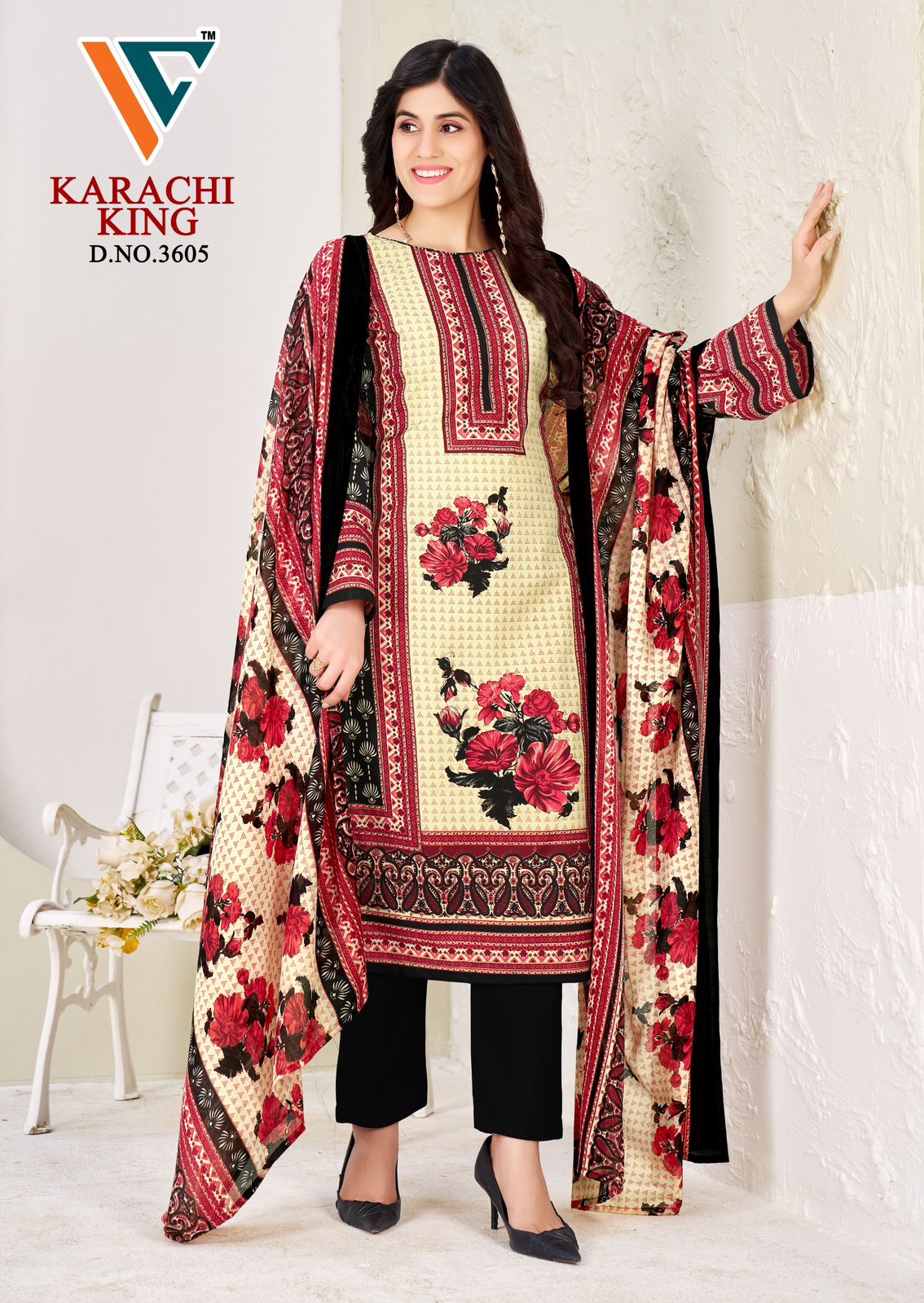 King Vol 36 Vandana Creation Mix Cotton Karachi Salwar Suits Wholesaler India