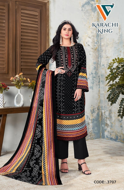 King Vol 37 Vandana Creation Mix Cotton Karachi Salwar Suits Manufacturer Ahmedabad