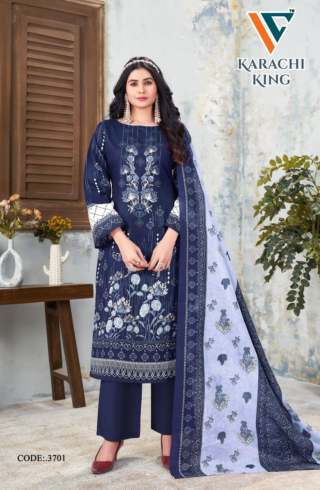 King Vol 37 Vandana Creation Mix Cotton Karachi Salwar Suits Manufacturer Ahmedabad
