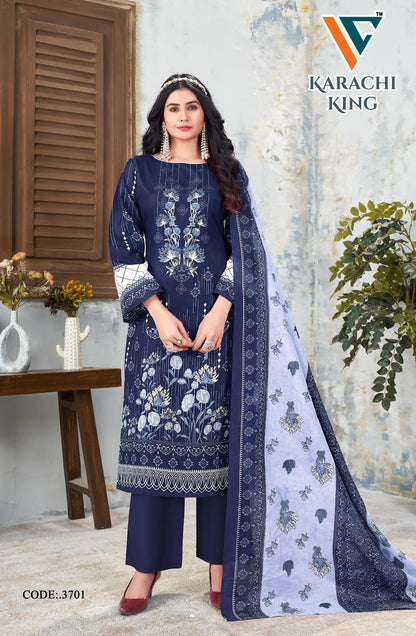 King Vol 37 Vandana Creation Mix Cotton Karachi Salwar Suits Manufacturer Ahmedabad