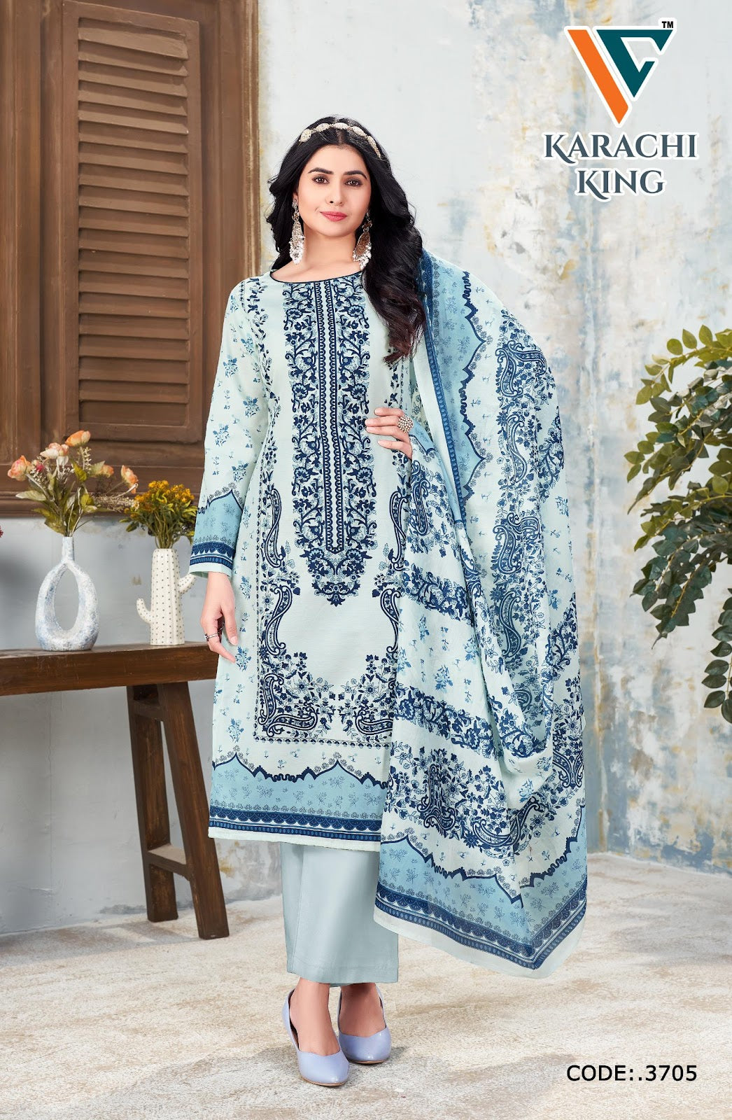 King Vol 37 Vandana Creation Mix Cotton Karachi Salwar Suits Manufacturer Ahmedabad