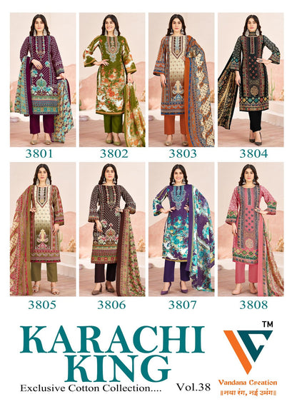 King Vol 38 Vandana Creation Mix Cotton Karachi Salwar Suits Manufacturer
