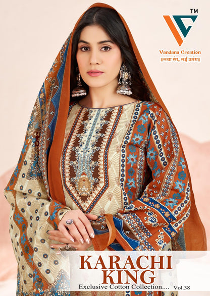 King Vol 38 Vandana Creation Mix Cotton Karachi Salwar Suits Manufacturer