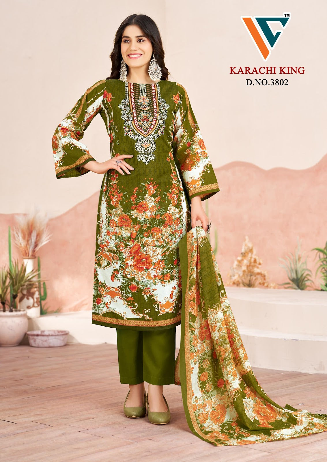 King Vol 38 Vandana Creation Mix Cotton Karachi Salwar Suits Manufacturer