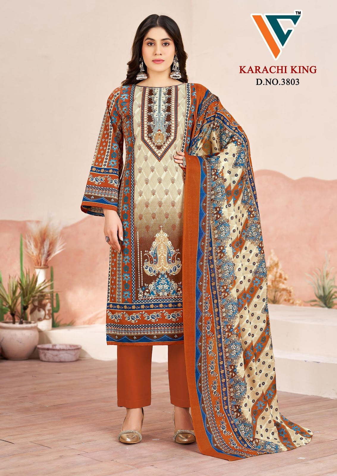 King Vol 38 Vandana Creation Mix Cotton Karachi Salwar Suits Manufacturer