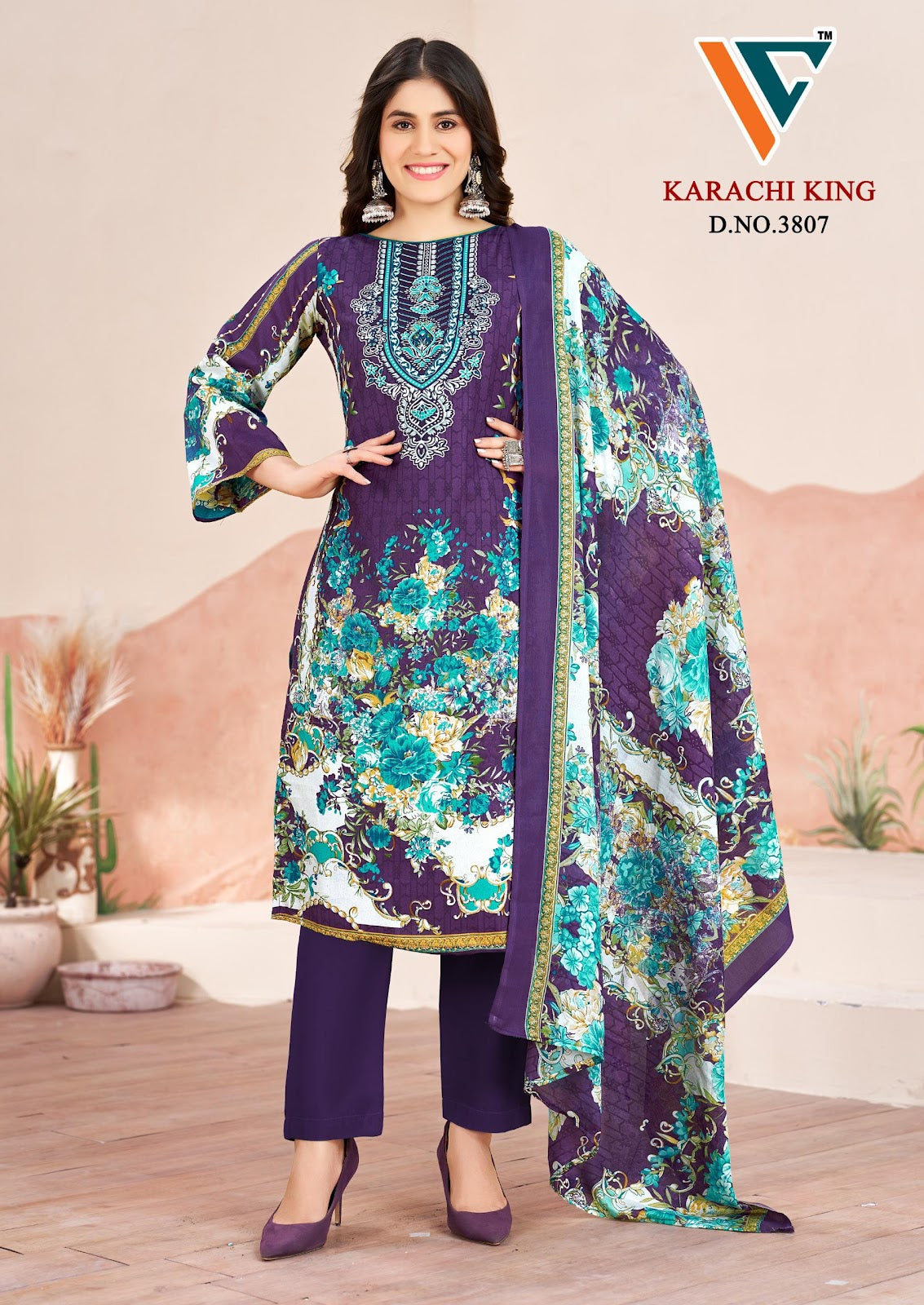King Vol 38 Vandana Creation Mix Cotton Karachi Salwar Suits Manufacturer