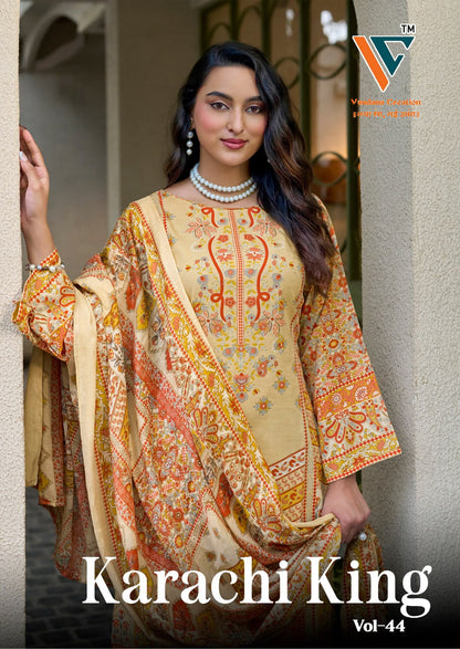 King Vol 44 Vandana Creation Mix Cotton Karachi Salwar Suits Supplier India