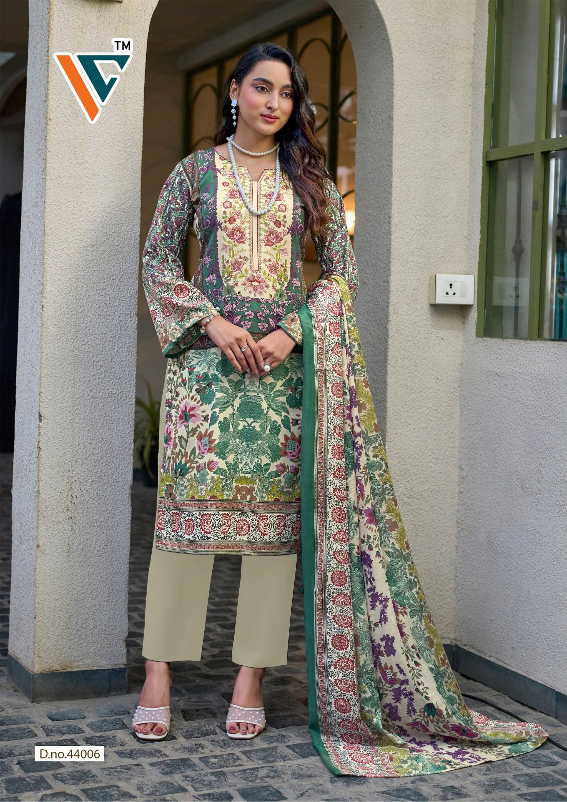 King Vol 44 Vandana Creation Mix Cotton Karachi Salwar Suits Supplier India