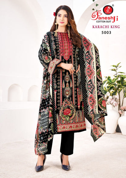King Vol 5 Ganeshji Cotton Karachi Salwar Suits Wholesale Price