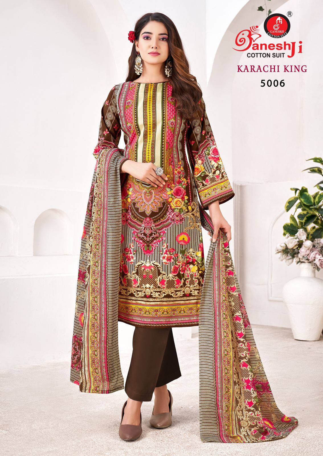 King Vol 5 Ganeshji Cotton Karachi Salwar Suits Wholesale Price