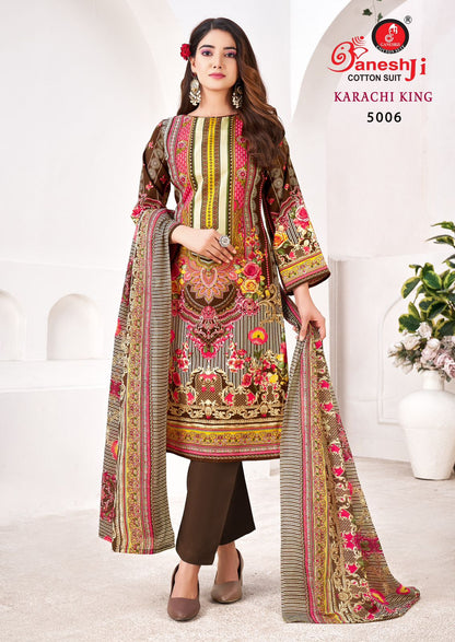 King Vol 5 Ganeshji Cotton Karachi Salwar Suits Wholesale Price