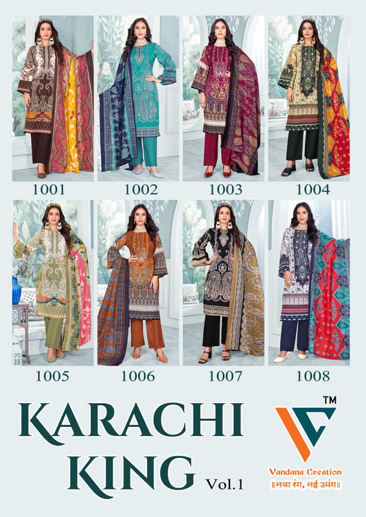 King??? Vol 1 Vandana Creation Cotton Karachi Salwar Suits Wholesale