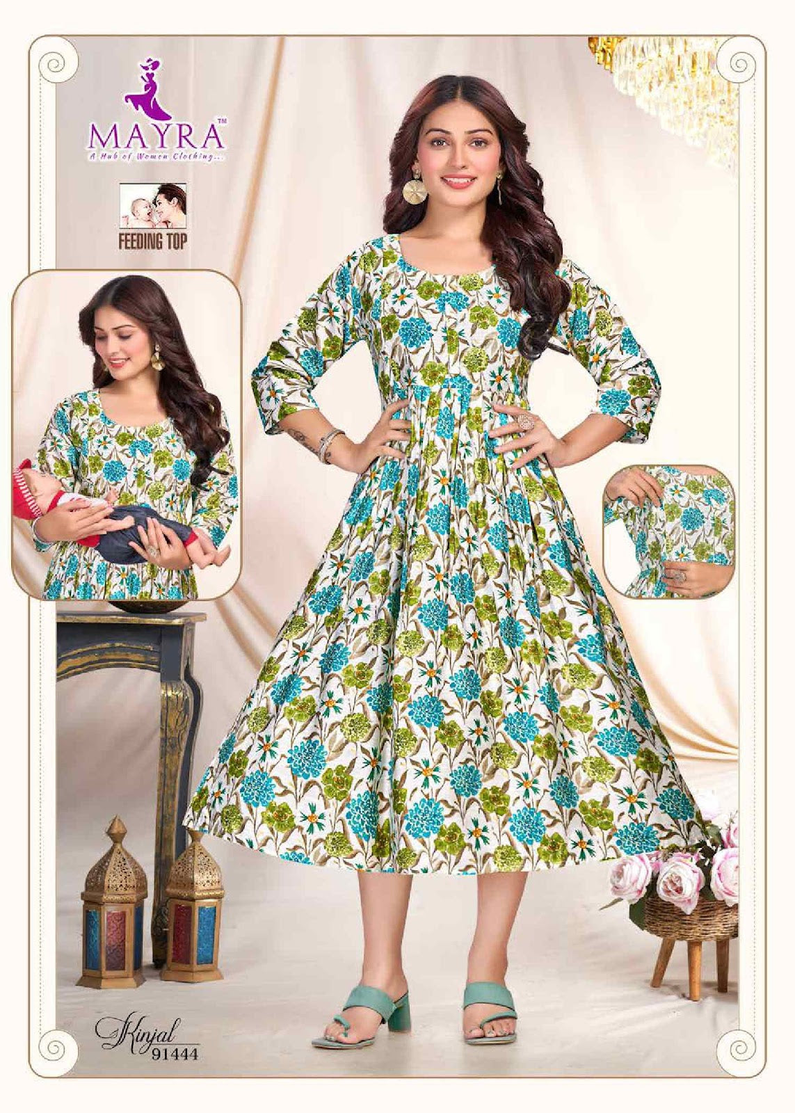 Kinjal 0207 Mayra Vertican Feeding Kurtis Manufacturer India