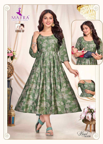 Kinjal 0207 Mayra Vertican Feeding Kurtis Manufacturer India