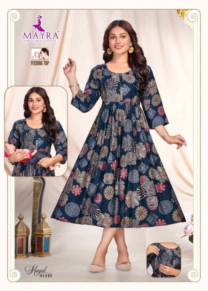 Kinjal 0207 Mayra Vertican Feeding Kurtis Manufacturer India