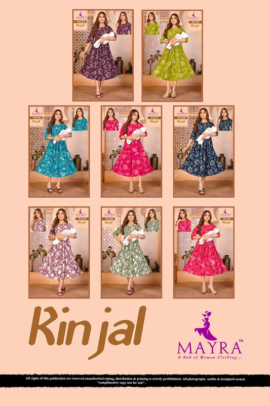 Kinjal 240525 Mayra Vertican Feeding Kurtis Exporter