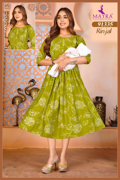 Kinjal 240525 Mayra Vertican Feeding Kurtis Exporter