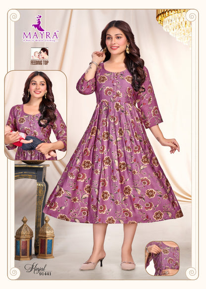 Kinjal Ramdev Creation Vertican Feeding Kurtis Supplier
