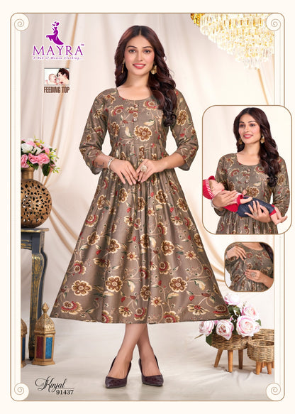 Kinjal Ramdev Creation Vertican Feeding Kurtis Supplier