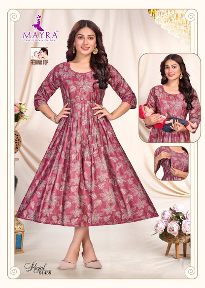 Kinjal Ramdev Creation Vertican Feeding Kurtis Supplier
