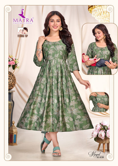 Kinjal Ramdev Creation Vertican Feeding Kurtis Supplier