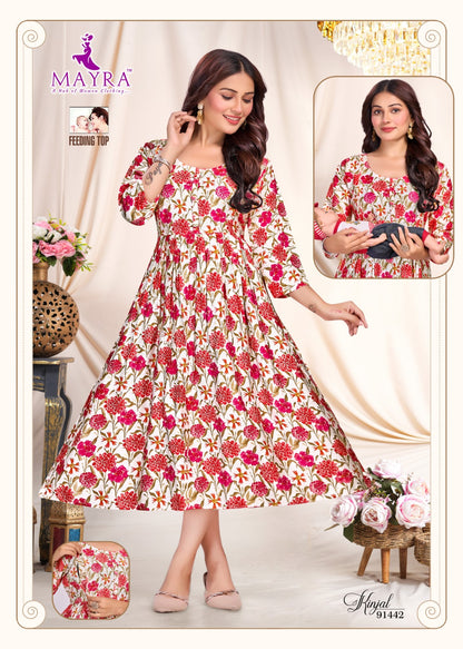 Kinjal Ramdev Creation Vertican Feeding Kurtis Supplier