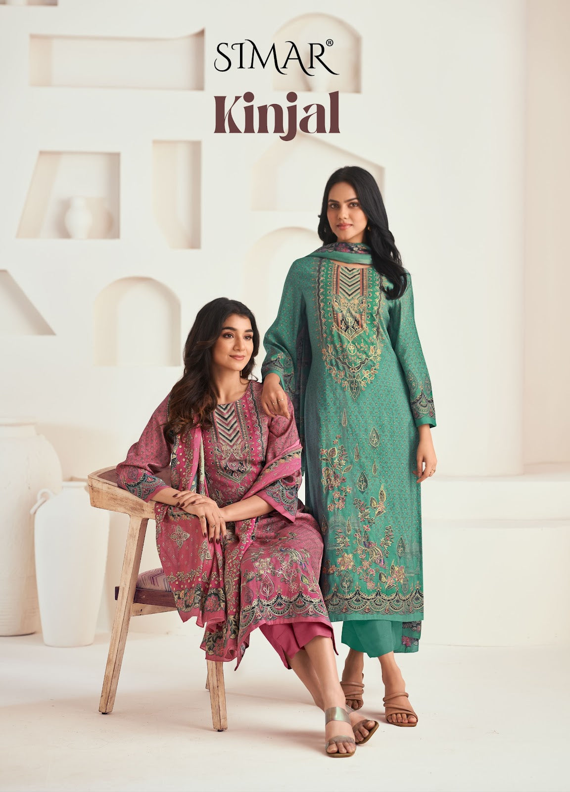 Kinjal Simar Muslin Pant Style Suits Wholesale