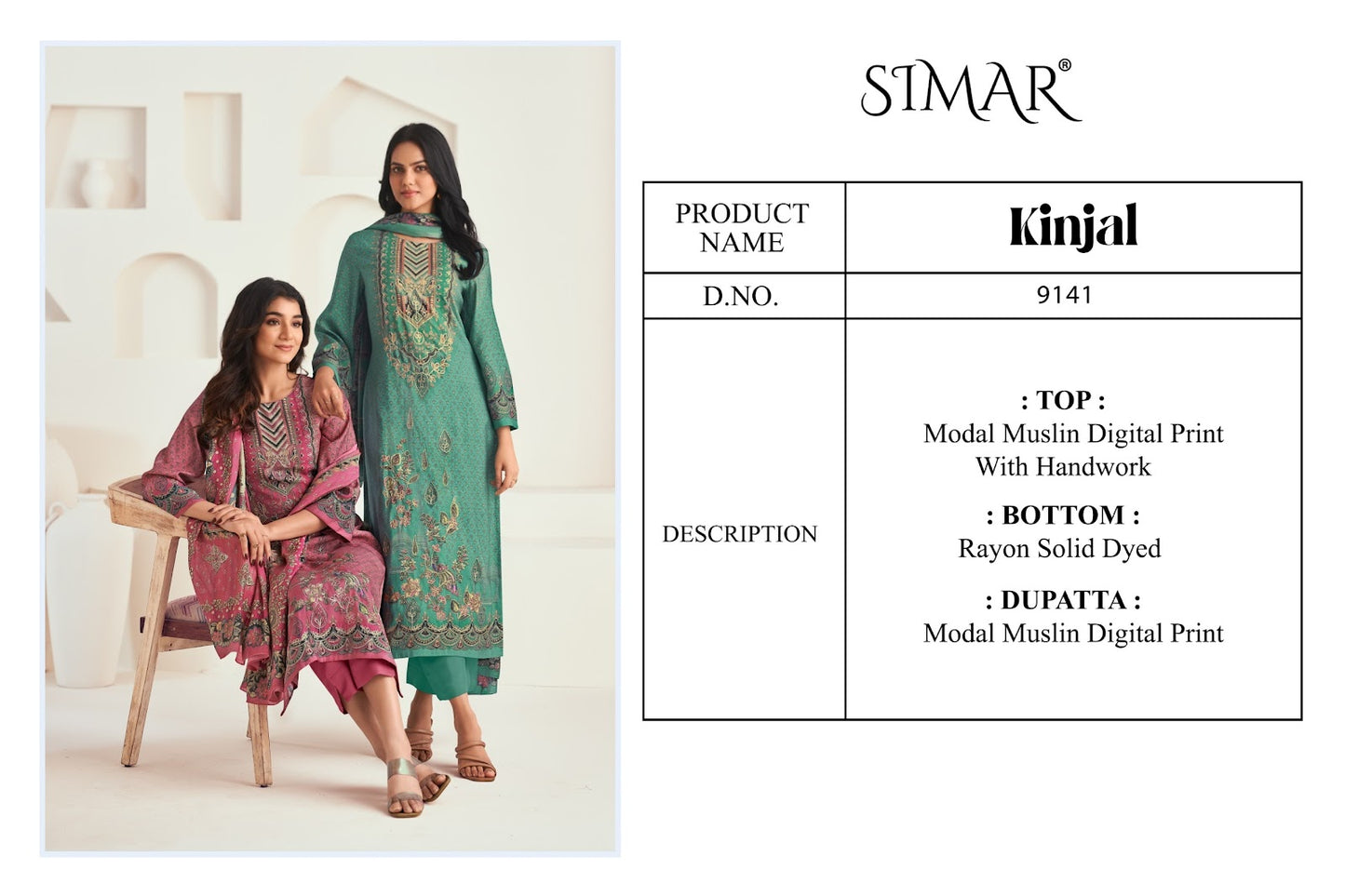 Kinjal Simar Muslin Pant Style Suits Wholesale