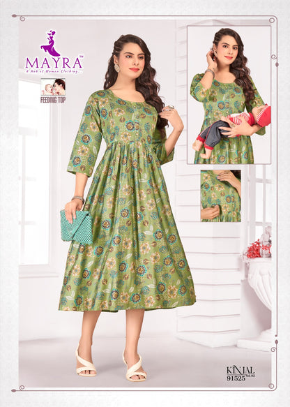 Kinjal Vol 2 Mayra Vertican Feeding Kurtis Exporter Ahmedabad