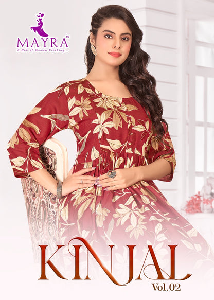 Kinjal Vol 2 Mayra Vertican Feeding Kurtis Exporter Ahmedabad