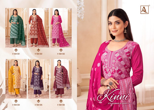 Kinni Alok Muslin Jacquard Karachi Salwar Suits Supplier India