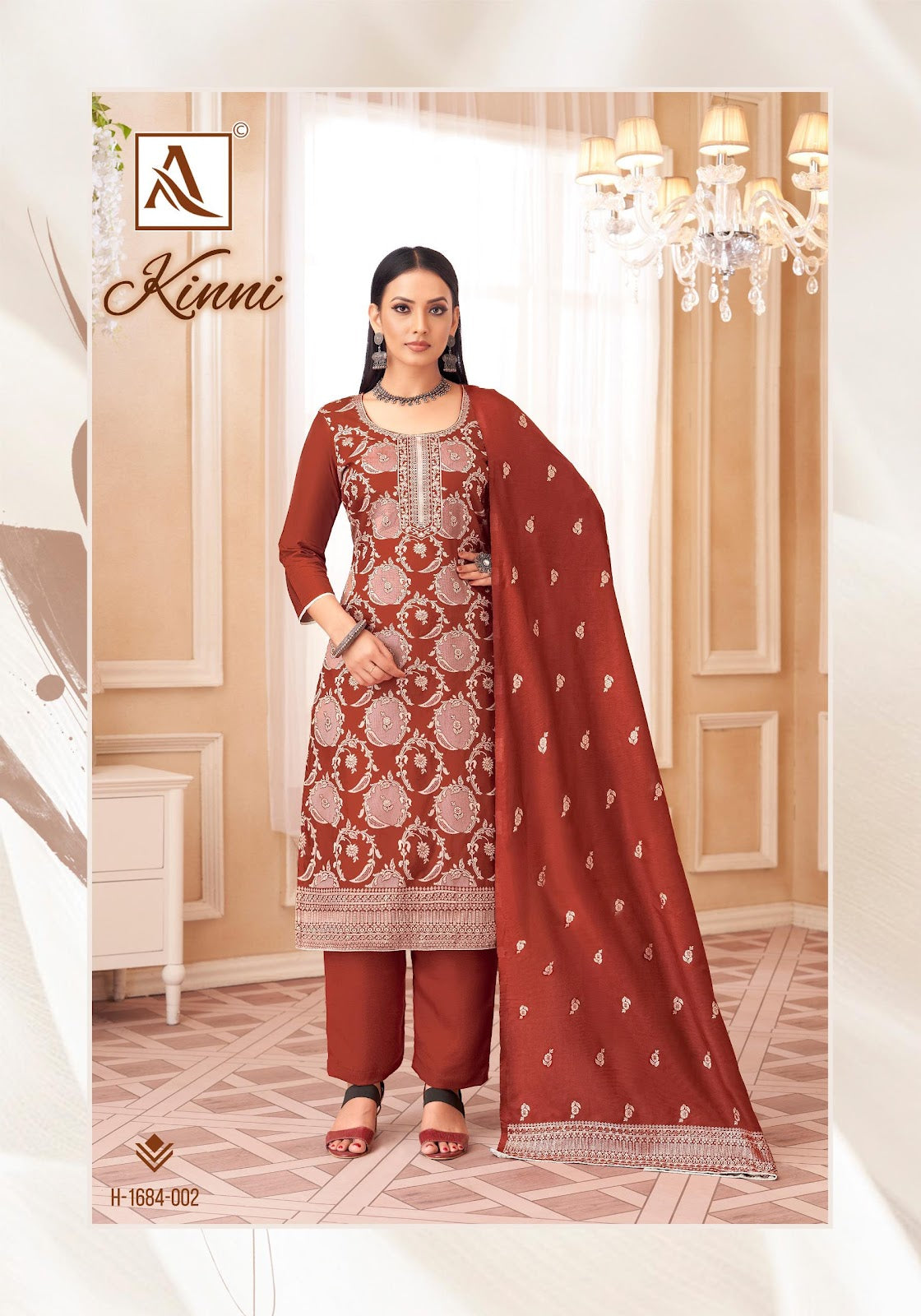 Kinni Alok Muslin Jacquard Karachi Salwar Suits Supplier India