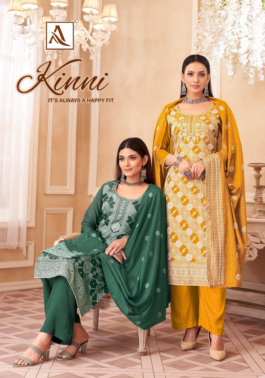 Kinni Alok Muslin Jacquard Karachi Salwar Suits Supplier India