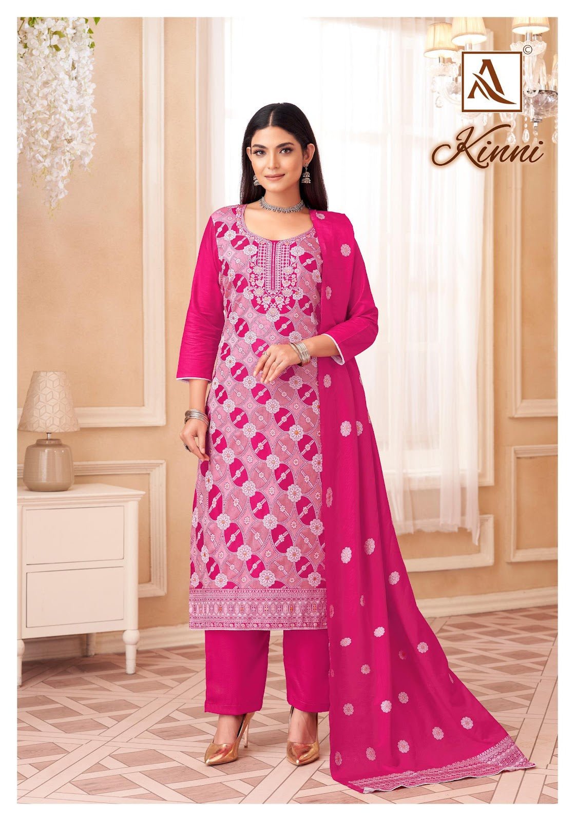 Kinni Alok Muslin Jacquard Karachi Salwar Suits Supplier India