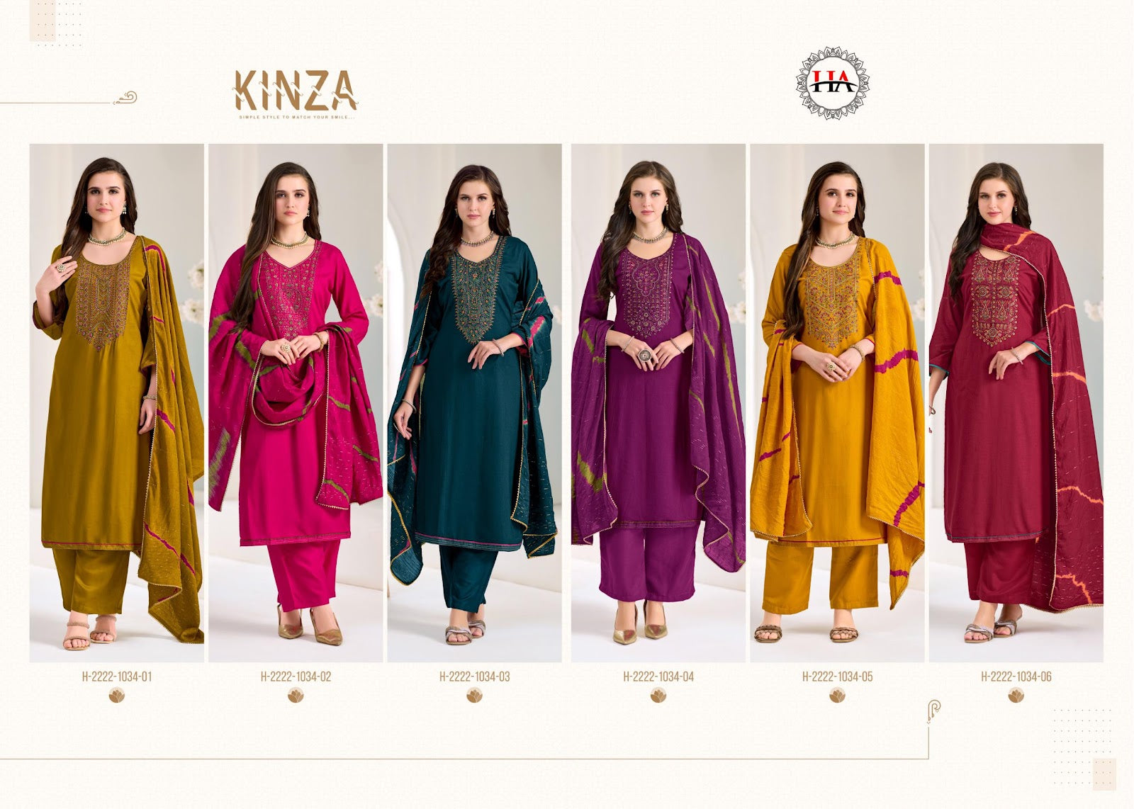 Kinza Harshit Fashion Viscose Reyon Pant Style Suits Exporter Gujarat