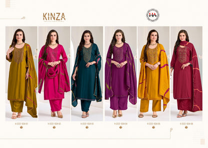 Kinza Harshit Fashion Viscose Reyon Pant Style Suits Exporter Gujarat
