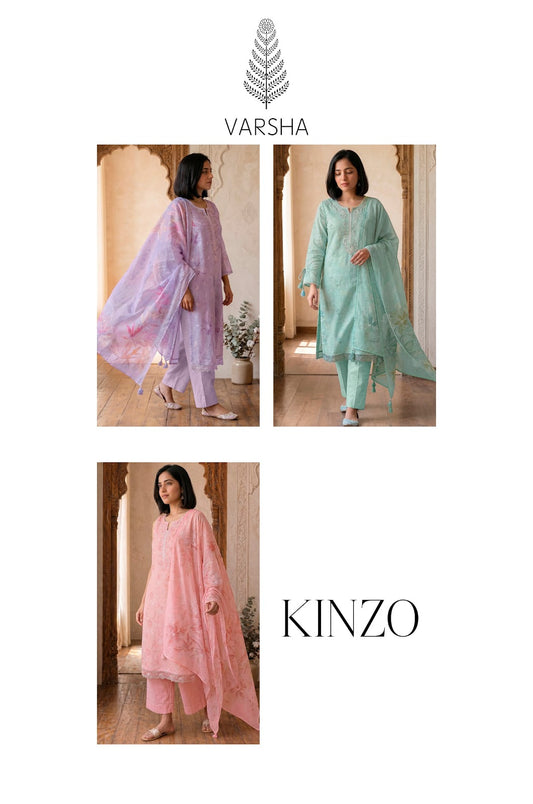 Kinzo Varshaa Cotton Linen Pant Style Suits Manufacturer Ahmedabad