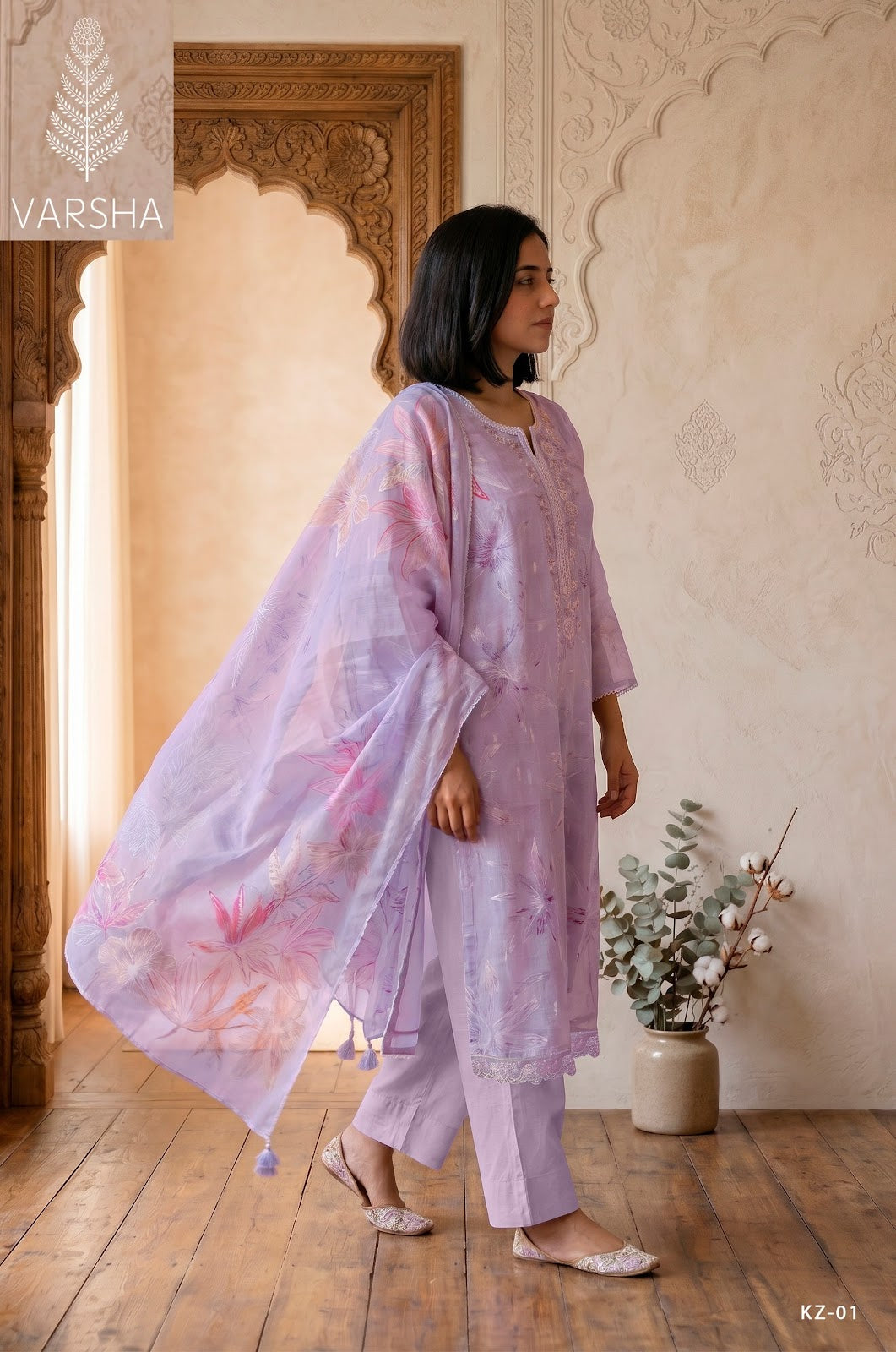Kinzo Varshaa Cotton Linen Pant Style Suits Manufacturer Ahmedabad